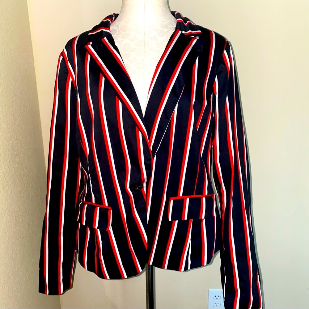 Forever 21 Plus Size Striped One Button 2X Blazer